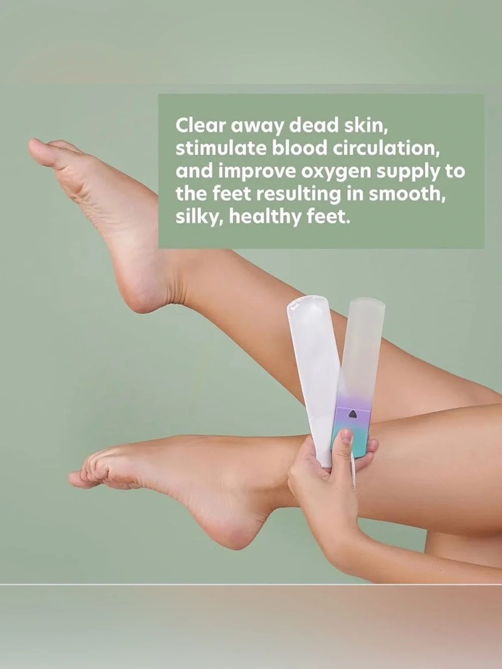 Czech Glass Foot Callus Remover with Sleeve, Sea Spritz